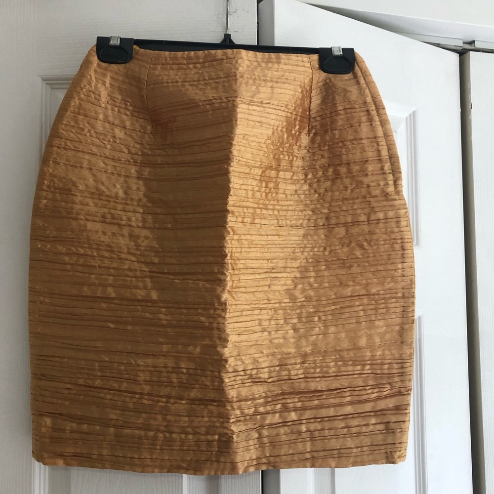 VINTAGE GOLD METALLIC SKIRT PENCIL SKIRT
